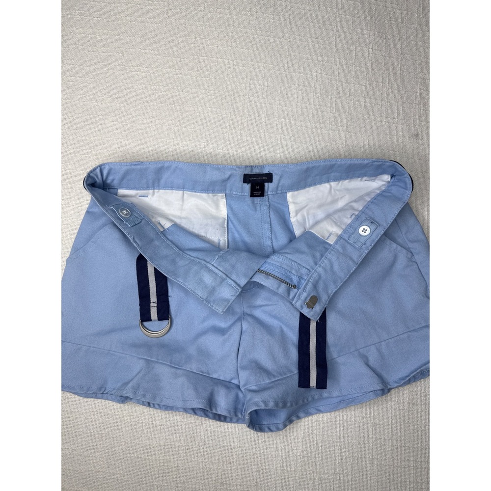 Tommy Hilfiger Ruffle Shorts Girls 14 Blue Cotton Belted Preppy School Uniform - Picture 10 of 10